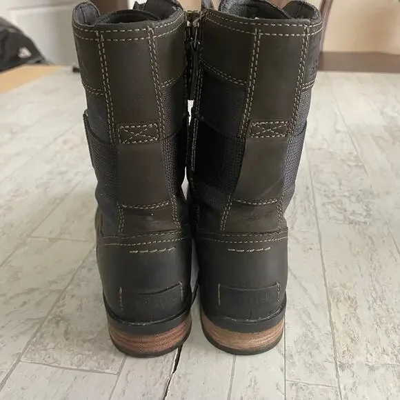 Sorel Emelie Conquest Explorer Lace Up Boots 7.5 Black Moto - Picture 4 of 8